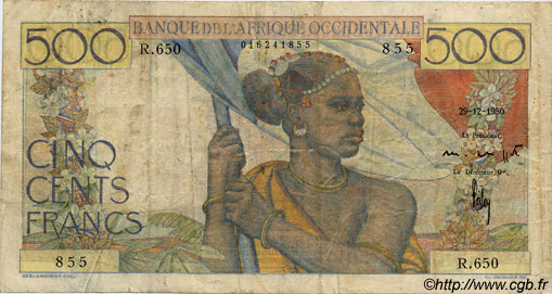 500 Francs FRENCH WEST AFRICA (1895-1958)  1950 P.41 F