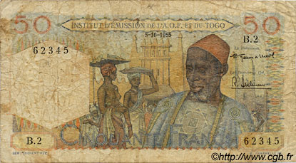 50 Francs FRENCH WEST AFRICA (1895-1958)  1955 P.44 G