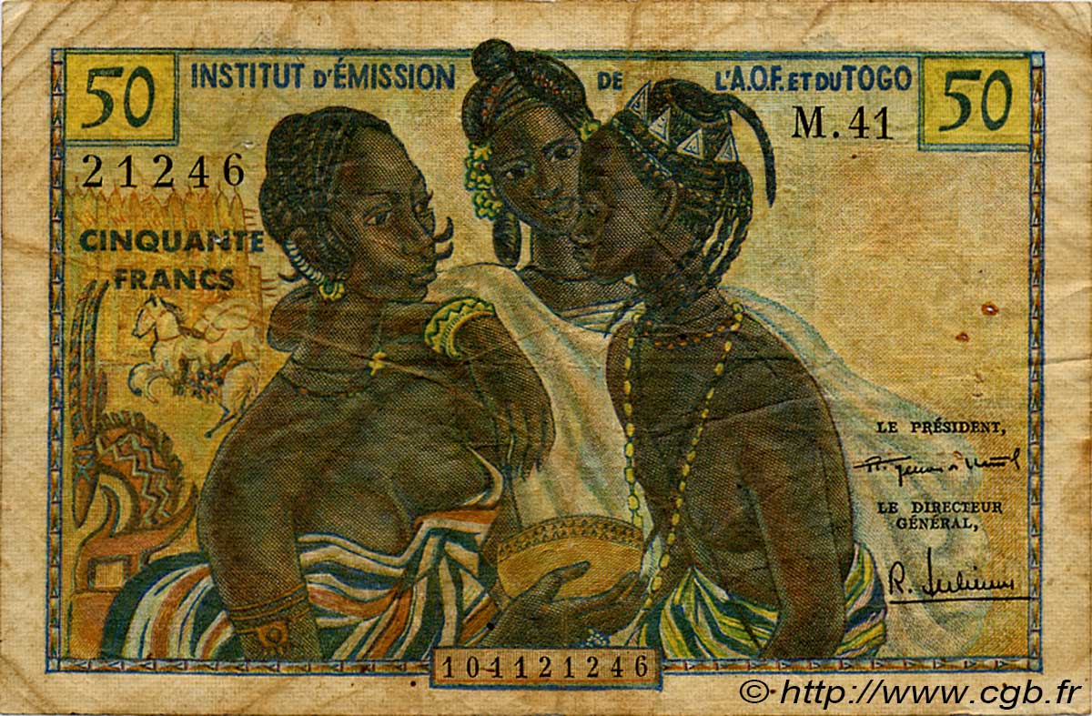 50 Francs FRENCH WEST AFRICA (1895-1958)  1956 P.45 F