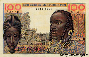 100 Francs ESTADOS DEL OESTE AFRICANO  1961 P.701Kb EBC