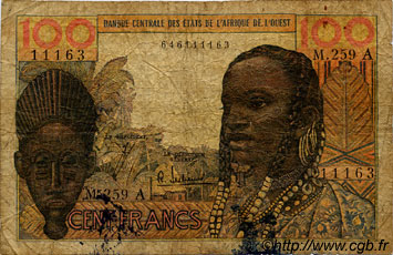 100 Francs ESTADOS DEL OESTE AFRICANO  1966 P.101Af RC