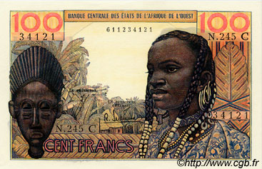 100 Francs STATI AMERICANI AFRICANI  1965 P.301Cf FDC