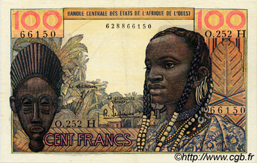 100 Francs WEST AFRICAN STATES  1965 P.601Hf XF
