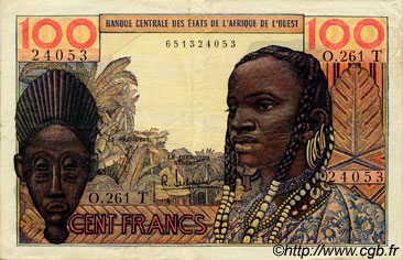100 Francs ESTADOS DEL OESTE AFRICANO  1965 P.801Tf MBC