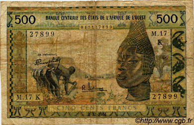 500 Francs ESTADOS DEL OESTE AFRICANO  1964 P.702Kd RC
