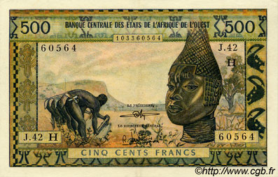 500 Francs WEST AFRIKANISCHE STAATEN  1972 P.602Hj VZ+ to fST