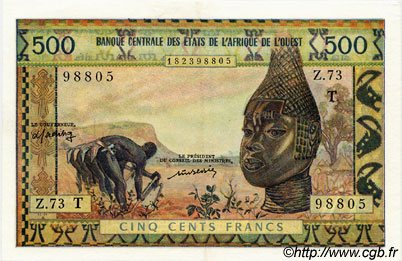 500 Francs ÉTATS DE L AFRIQUE DE L OUEST  1977 P.802Tm SUP