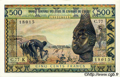 500 Francs ÉTATS DE L AFRIQUE DE L OUEST  1977 P.702Kn pr.NEUF