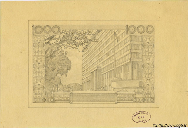 1000 Francs Essai STATI AMERICANI AFRICANI  1959 P.004-- AU