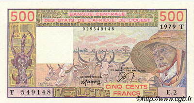 500 Francs WEST AFRIKANISCHE STAATEN  1979 P.805T ST