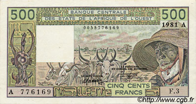 500 Francs WEST AFRICAN STATES  1981 P.106Ab AU
