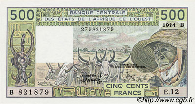 500 Francs WEST AFRICAN STATES  1984 P.206Bg UNC