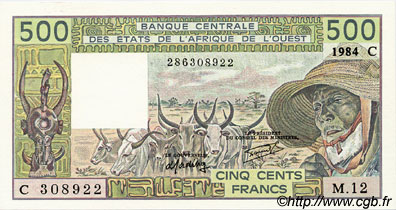 500 Francs ÉTATS DE L AFRIQUE DE L OUEST  1984 P.306Ch NEUF