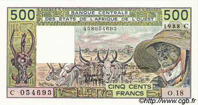 500 Francs ÉTATS DE L AFRIQUE DE L OUEST  1988 P.306Ca pr.NEUF