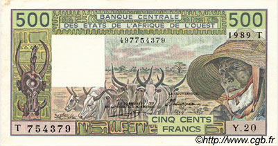 500 Francs STATI AMERICANI AFRICANI  1989 P.806Tk q.FDC