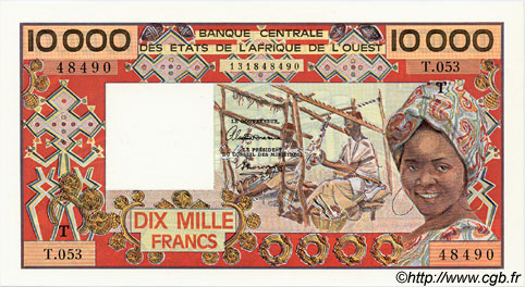 10000 Francs ÉTATS DE L AFRIQUE DE L OUEST  1992 P.809Tl pr.NEUF