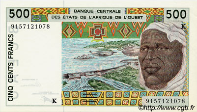 500 Francs STATI AMERICANI AFRICANI  1991 P.710Ka q.FDC