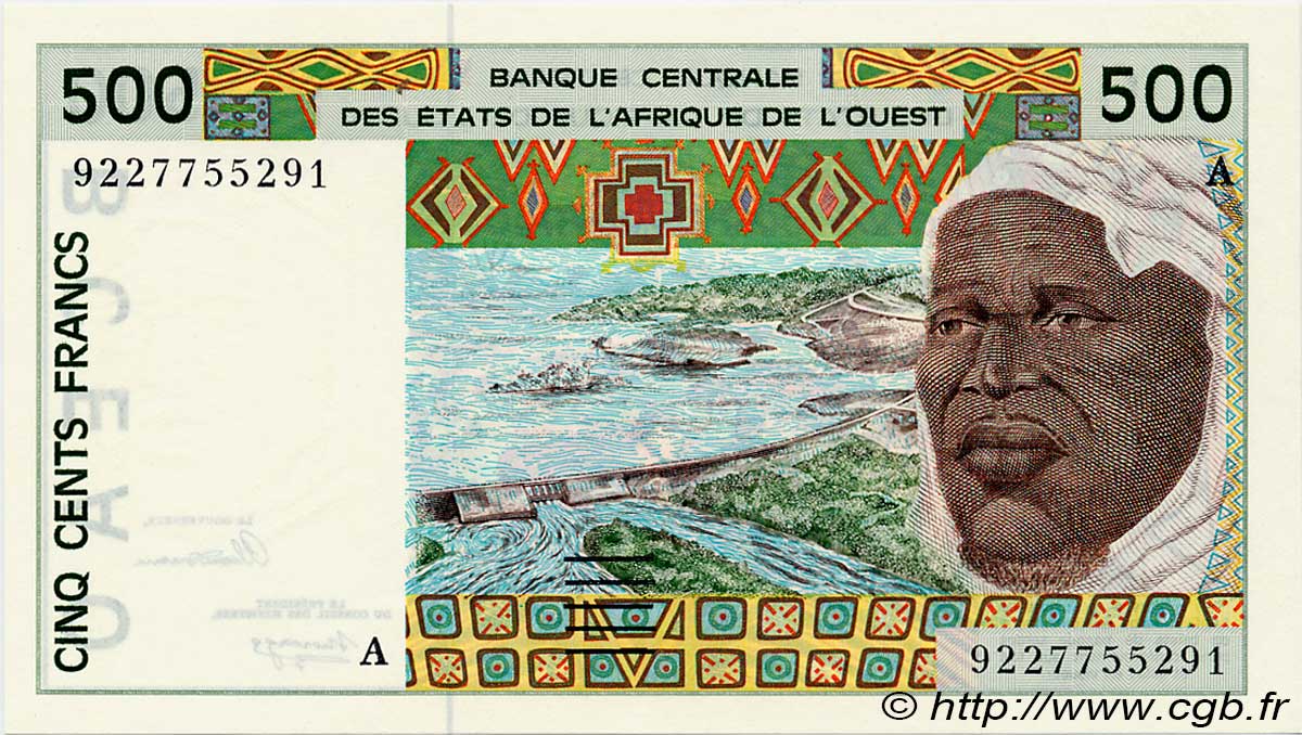 500 Francs WEST AFRICAN STATES  1992 P.110Ab UNC-