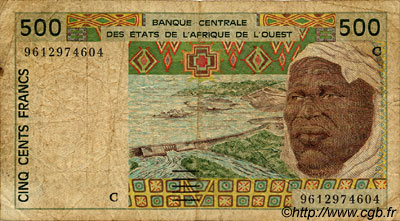 500 Francs WEST AFRICAN STATES  1996 P.310Cf VG