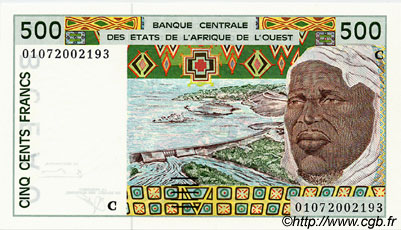 500 Francs STATI AMERICANI AFRICANI  2001 P.310Ck FDC