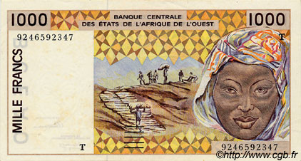 1000 Francs WEST AFRIKANISCHE STAATEN  1992 P.811Tb VZ