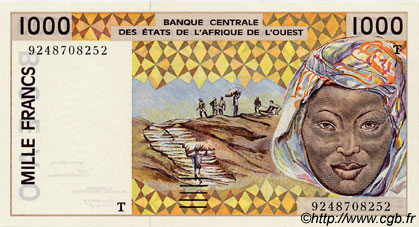 1000 Francs STATI AMERICANI AFRICANI  1992 P.811Tb FDC