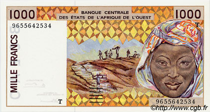1000 Francs ÉTATS DE L AFRIQUE DE L OUEST  1996 P.811Tf NEUF