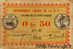 0,50 Franc COSTA D AVORIO  1917 P.01b BB