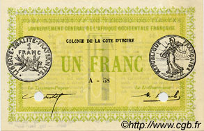 1 Franc Annulé ELFENBEINKÜSTE  1917 P.02a fST+