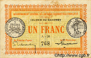 1 Franc DAHOMEY  1917 P.02a BB