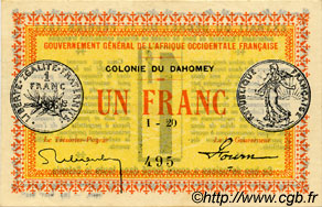 1 Franc DAHOMEY  1917 P.02b SPL