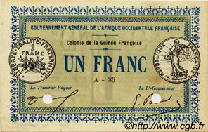 1 Franc Annulé GUINEA  1917 P.02a VZ+