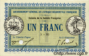 1 Franc Annulé GUINEA  1917 P.02a UNC
