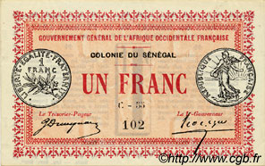 1 Franc SENEGAL  1917 P.02b q.FDC