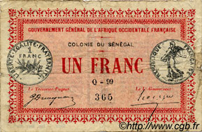 1 Franc SENEGAL  1917 P.02c MB