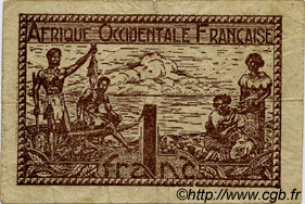 1 Franc FRENCH WEST AFRICA  1944 P.34a F - VF