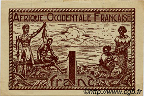 1 Franc FRENCH WEST AFRICA  1944 P.34a EBC+