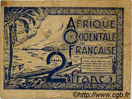 2 Francs FRENCH WEST AFRICA  1944 P.35 F