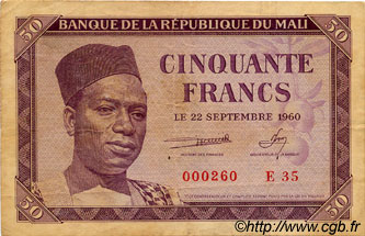 50 Francs MALI  1960 P.01 q.BB