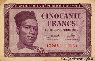 50 Francs MALI  1960 P.01 VF+