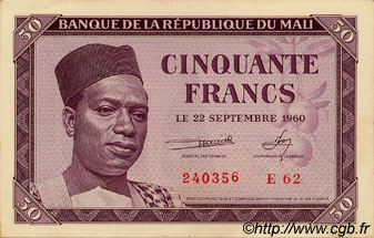 50 Francs MALI  1960 P.01 AU