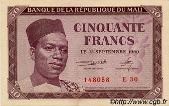 50 Francs MALI  1960 P.01 q.FDC