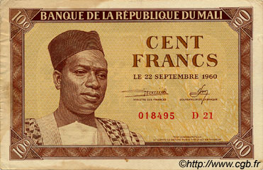 100 Francs MALI  1960 P.02 BB