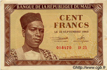 100 Francs MALí  1960 P.02 EBC