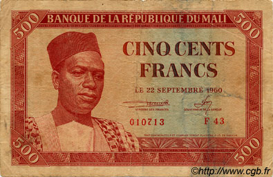 500 Francs MALI  1960 P.03 S