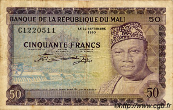 50 Francs MALI  1960 P.06 q.MB