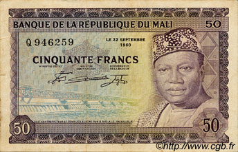 50 Francs MALI  1960 P.06 BB