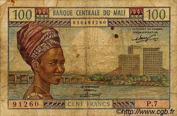 100 Francs MALI  1972 P.11 SGE