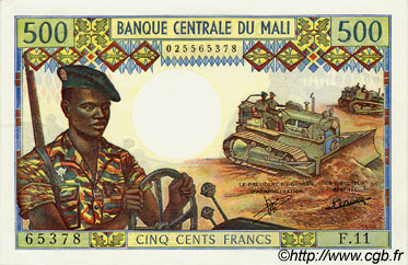500 Francs MALI  1973 P.12c q.FDC