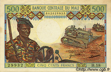 500 Francs MALí  1973 P.12d EBC